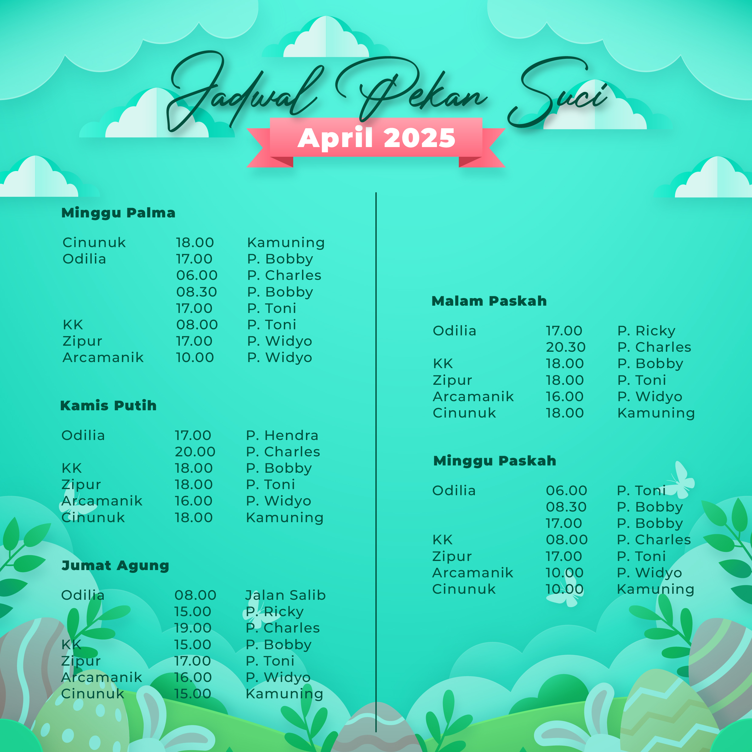 Jadwal Pekan Suci